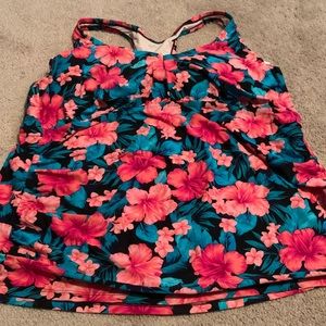 Ava & Viv size 22 floral Tankini Top Floral